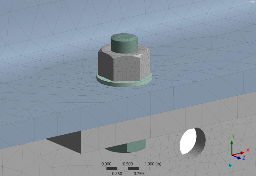 Refined Finite Element Mesh at Bolted Joint